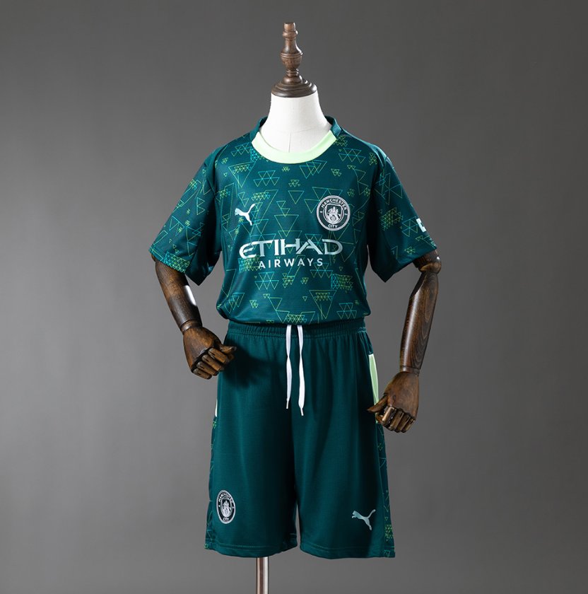 Manchester City 2024/25 Third Teal - Kids Kit