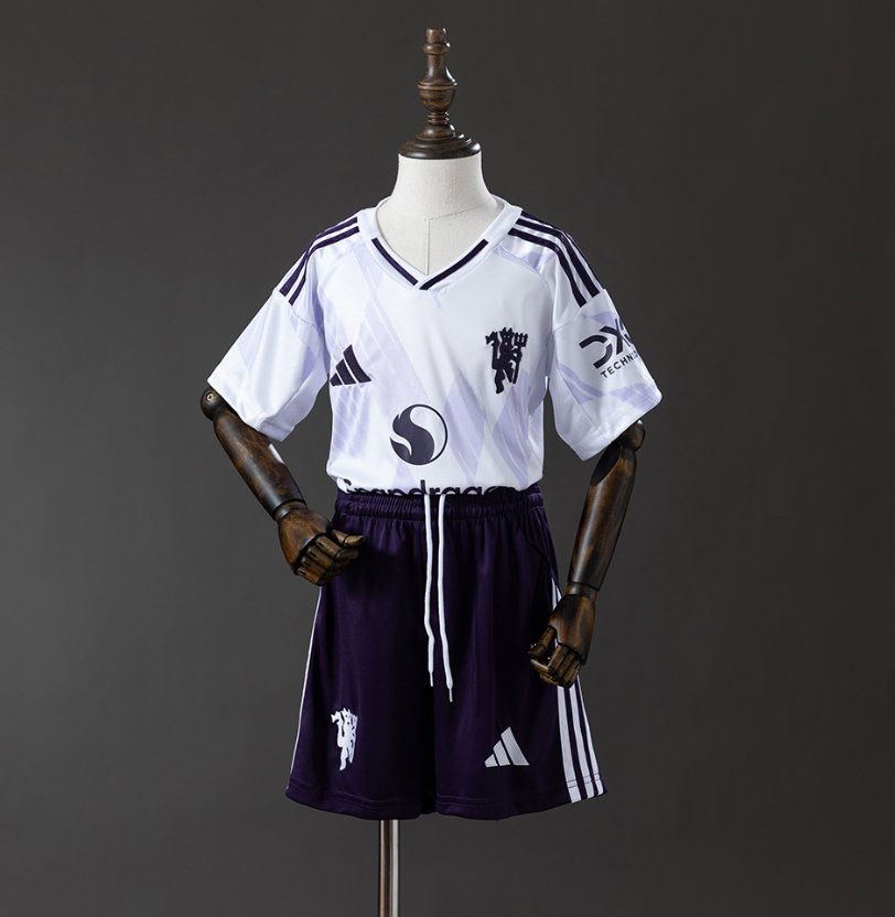 Manchester United 2025/26 Away White/Purple - Kids Kit