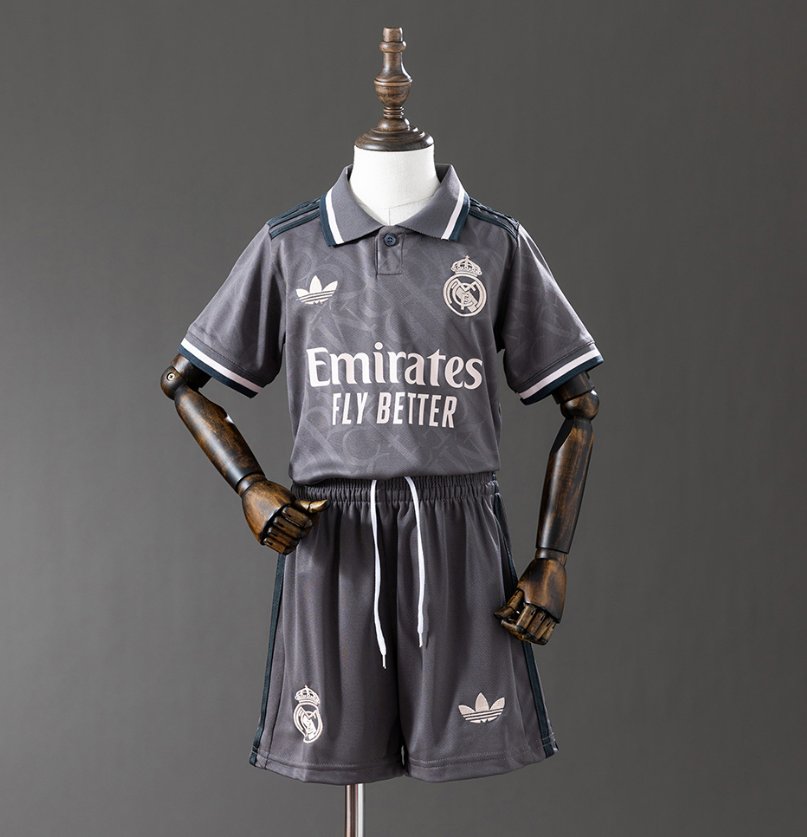 Real Madrid 2024/25 Away Anthracite - Kids Kit